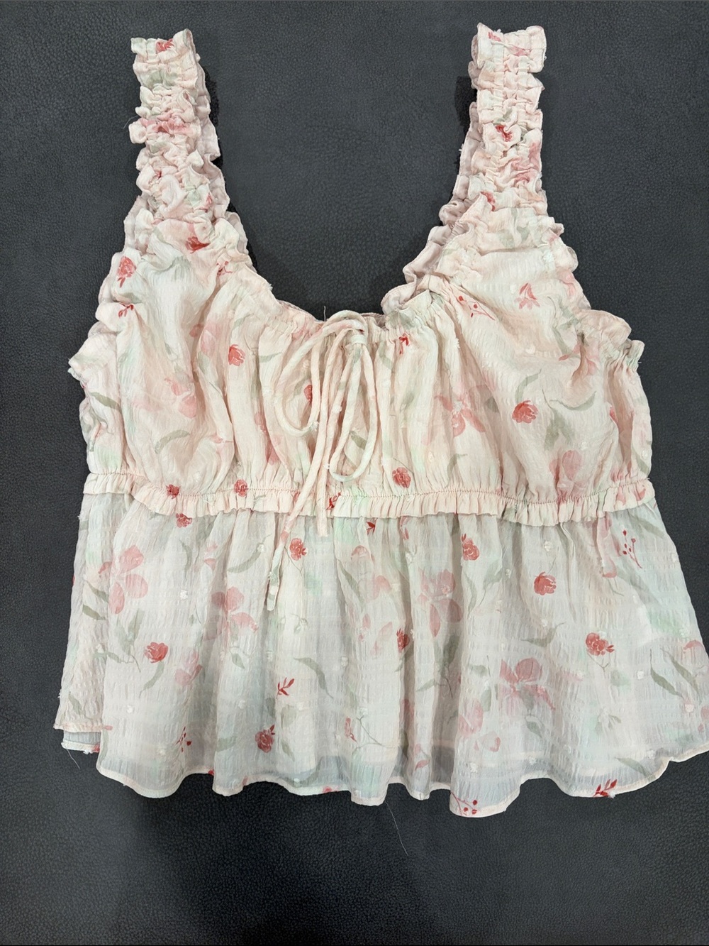 HYFVE Pink Floral Ruffle Camisole Tank
